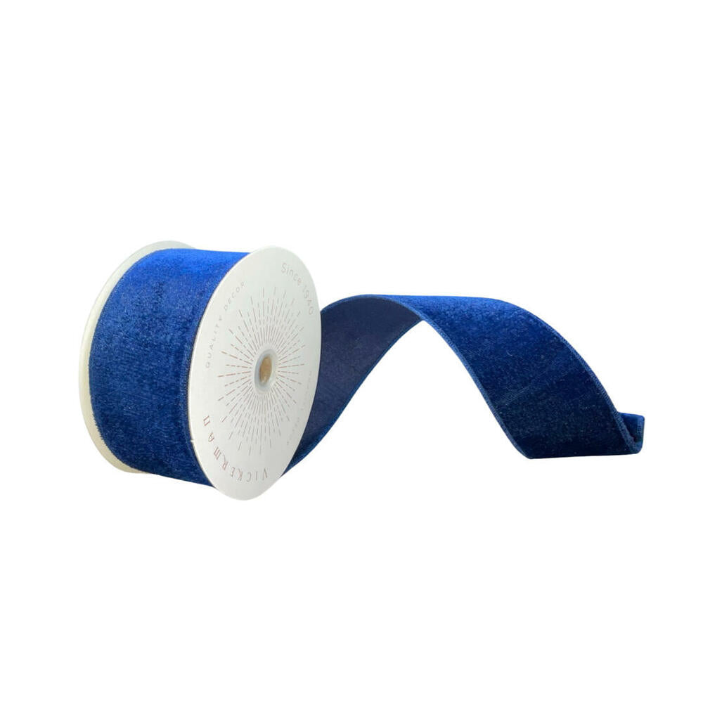 2.5”x10yd Plush Midnight Blue Velvet Rib