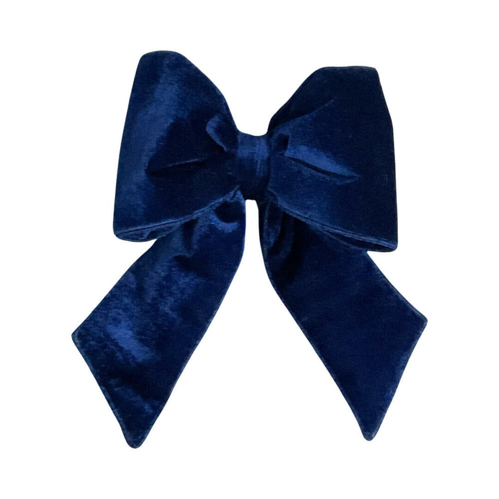 12” x 15” Plush Midnight Blue Velvet Bow