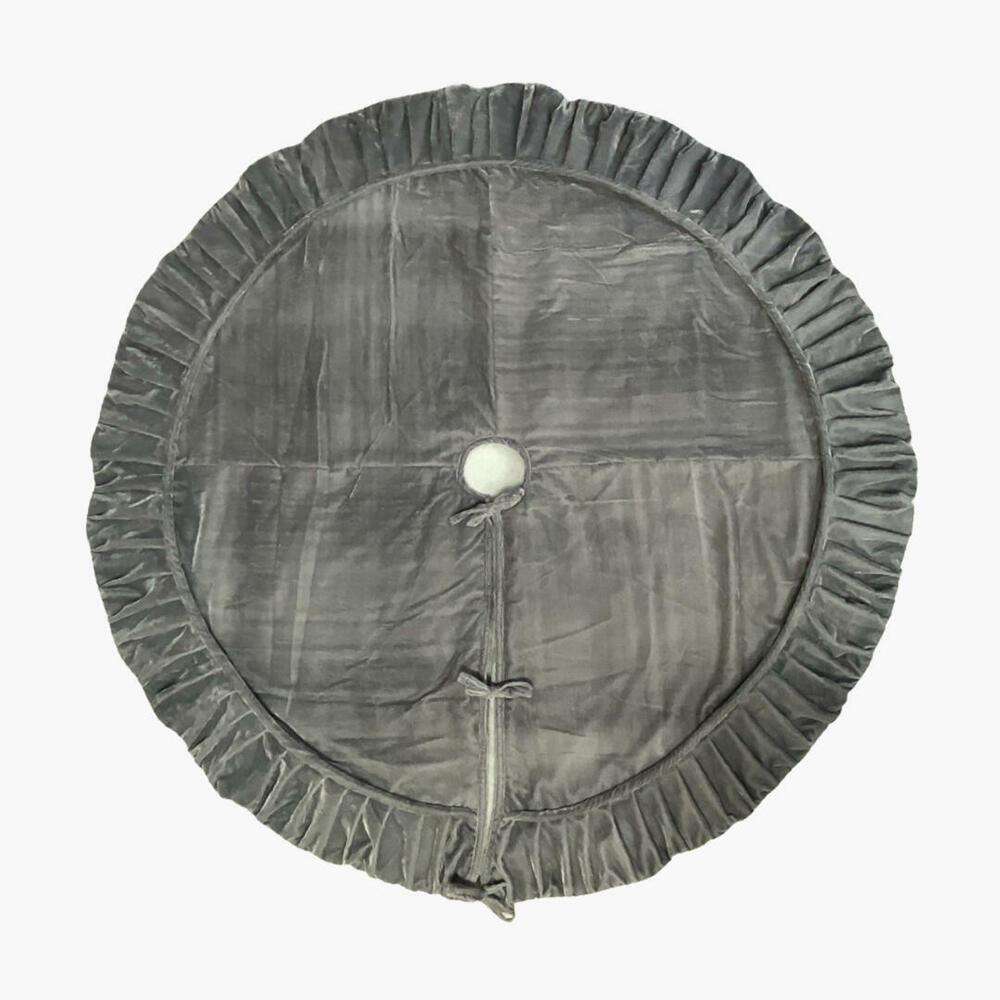 60” Plush Silver Velvet Tree Skirt