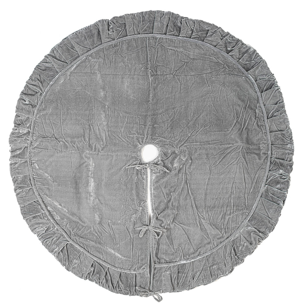 72” Plush Silver Velvet Tree Skirt
