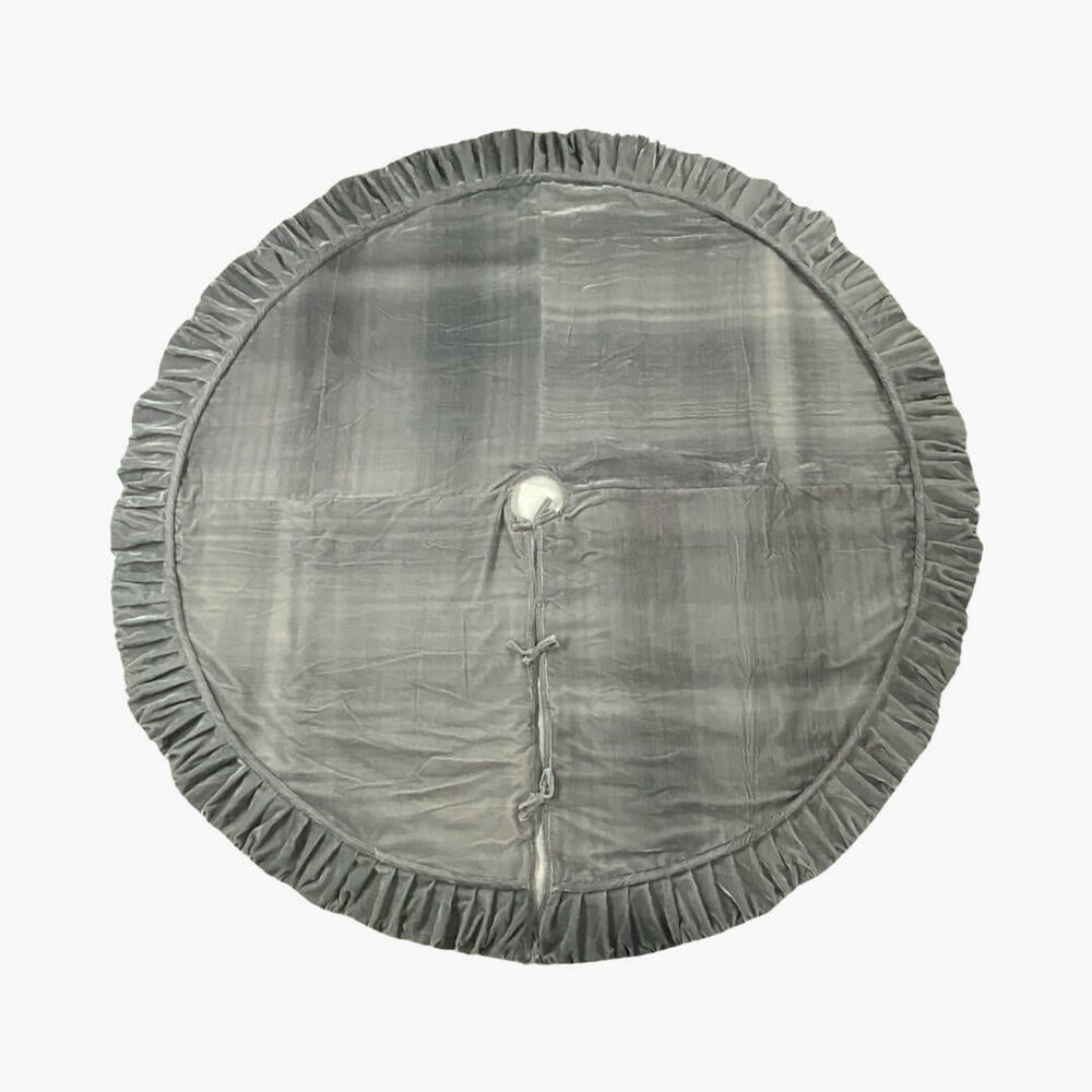 84” Plush Silver Velvet Tree Skirt