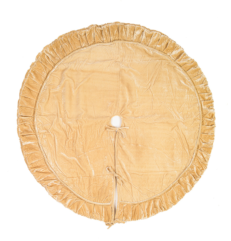 72” Plush Champagne Velvet Tree Skirt