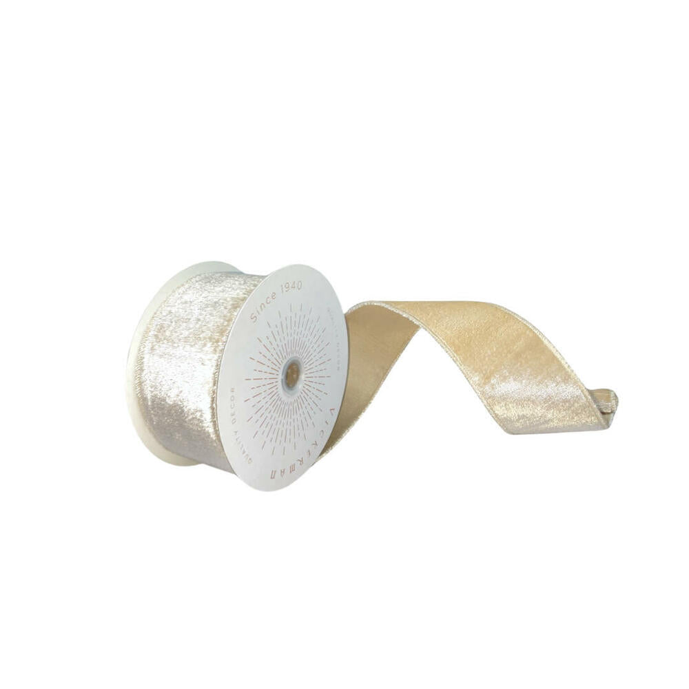 2.5”x10yd Plush Champagne Velvet Ribbon