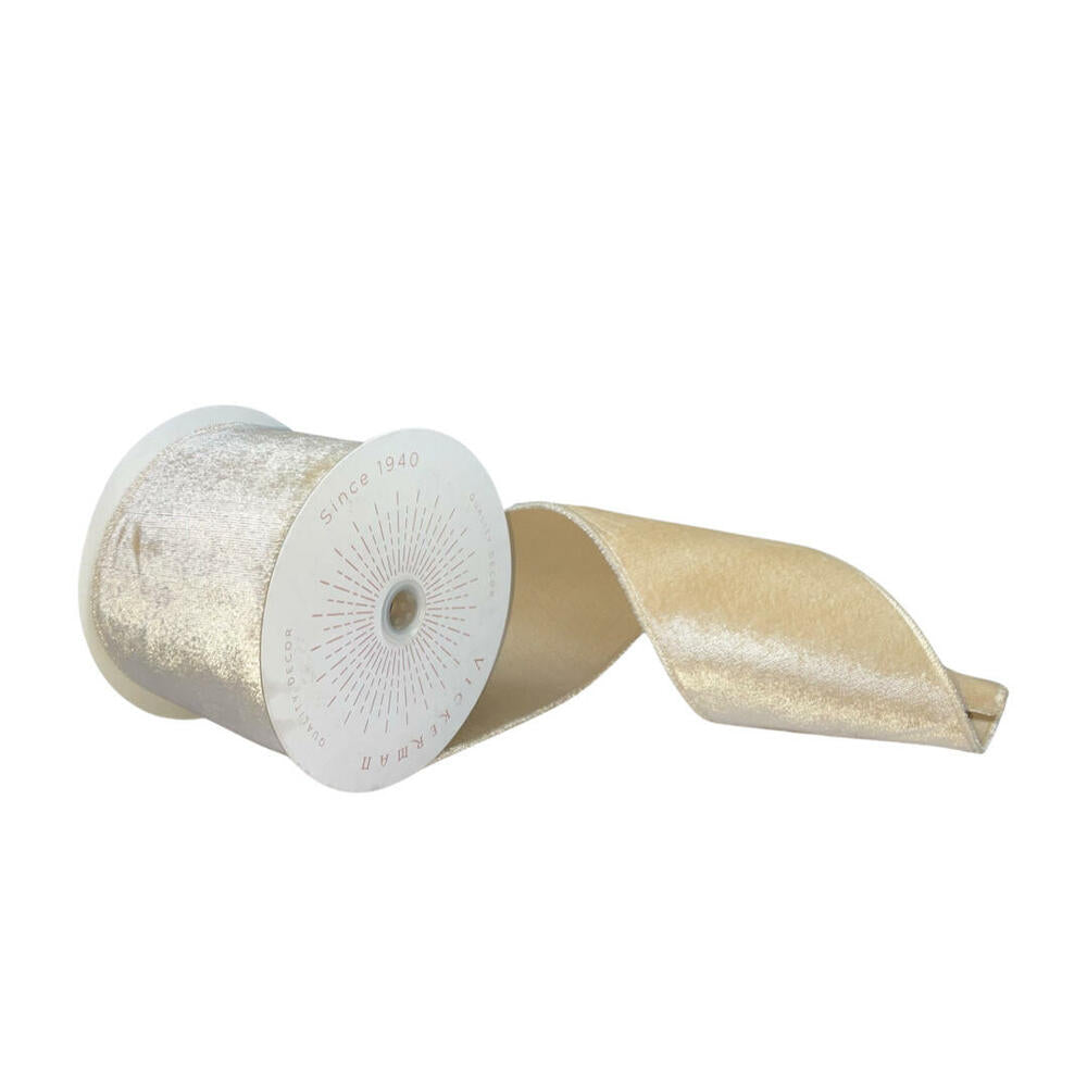 4”x10yd Plush Champagne Velvet Ribbon