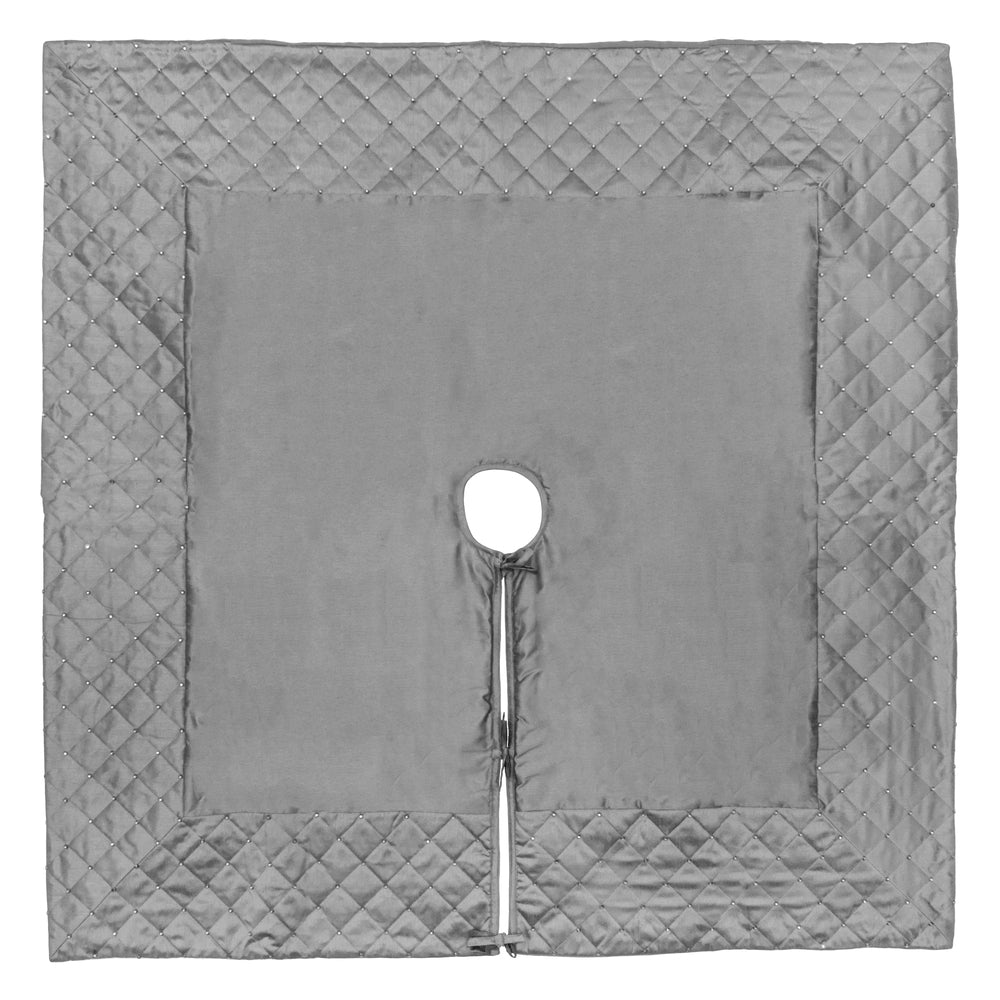 Vickerman 52” Gray Quilt Stitch Jewel Treeskirt - QTX190252