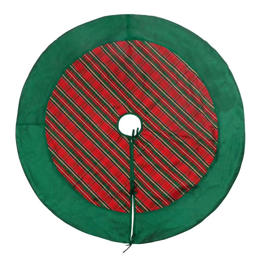 Vickerman 52” Red/Green Plaid Treeskirt Green Trim - QTX190852