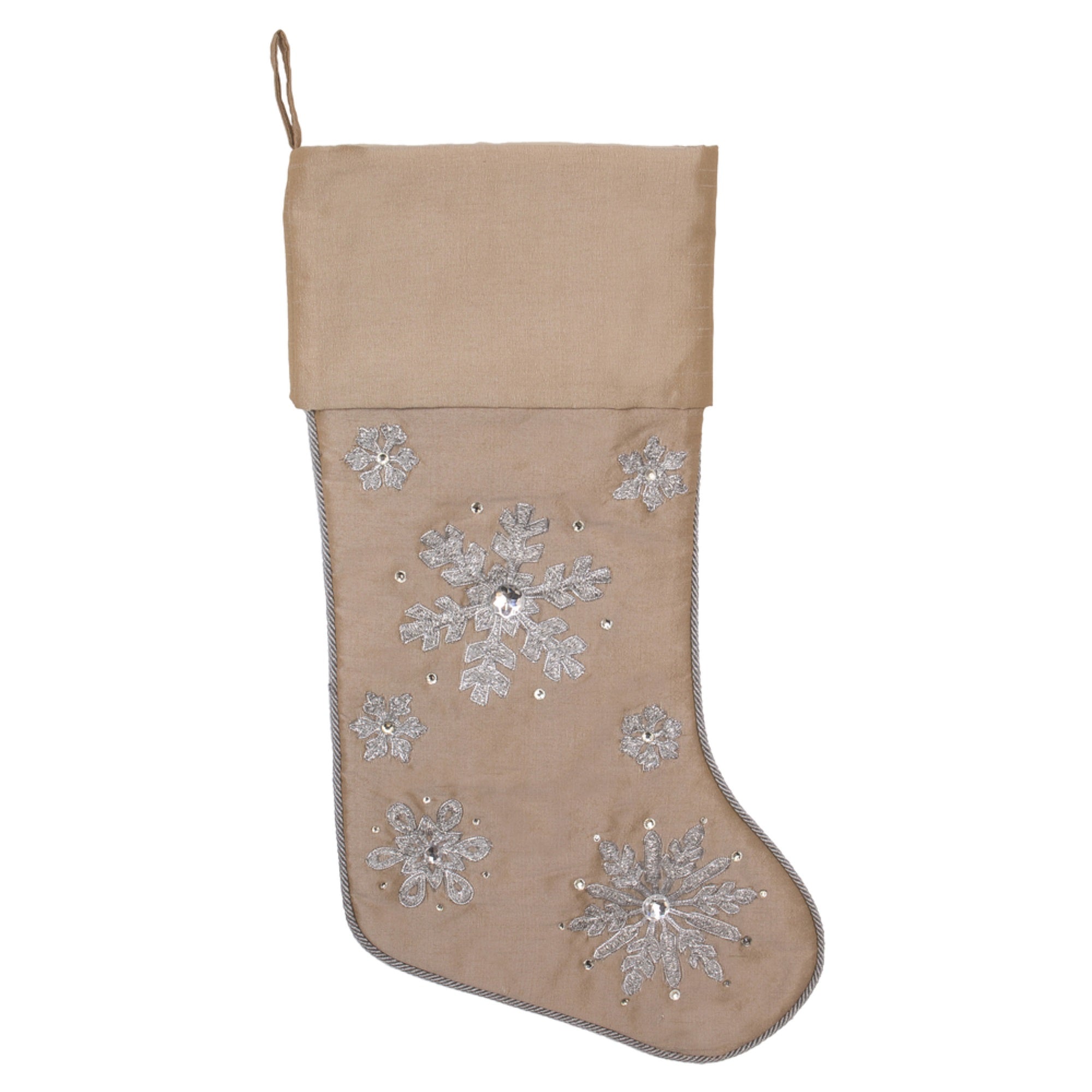 19” Champagne Snowflake Stocking