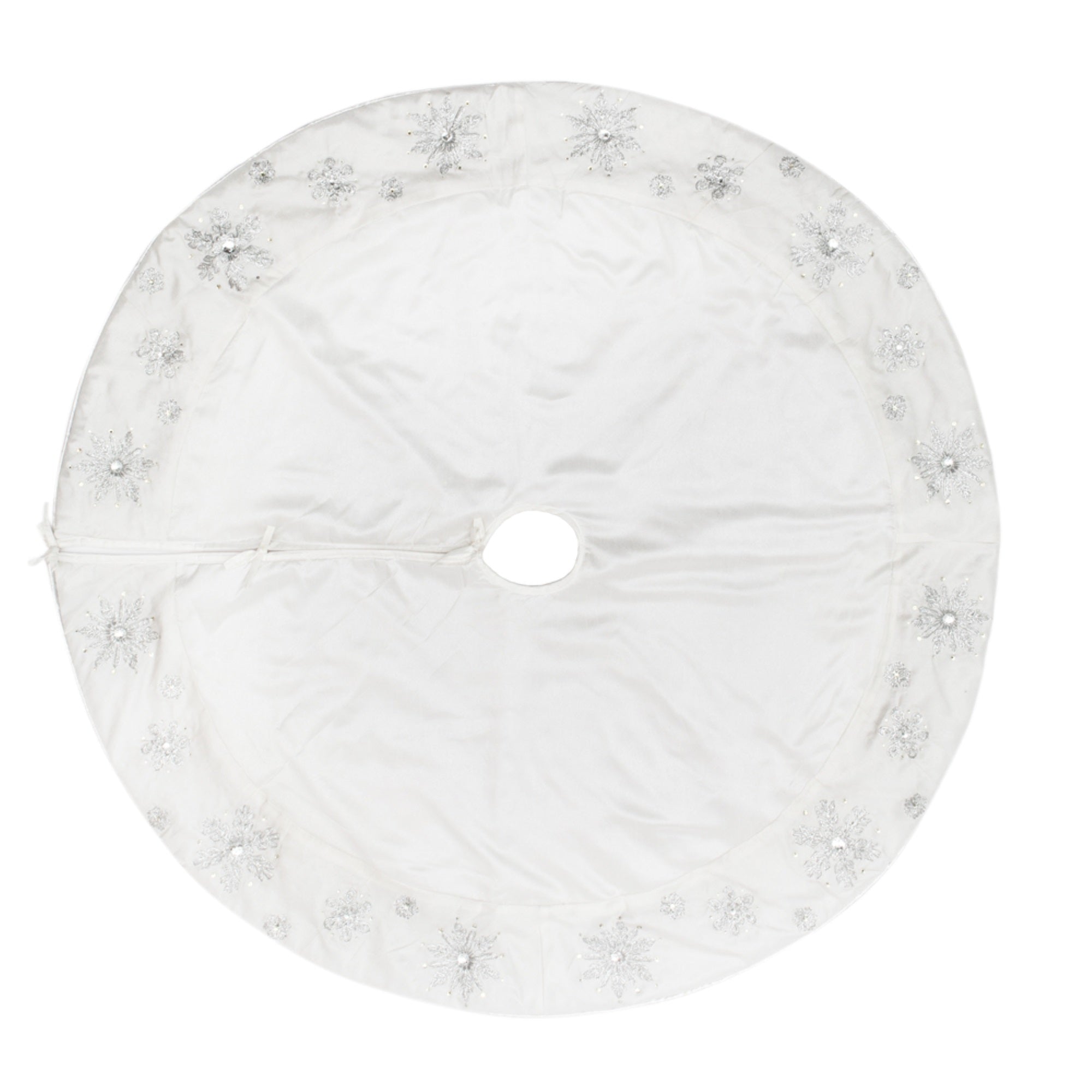 52” White Snowflake Tree Skirt