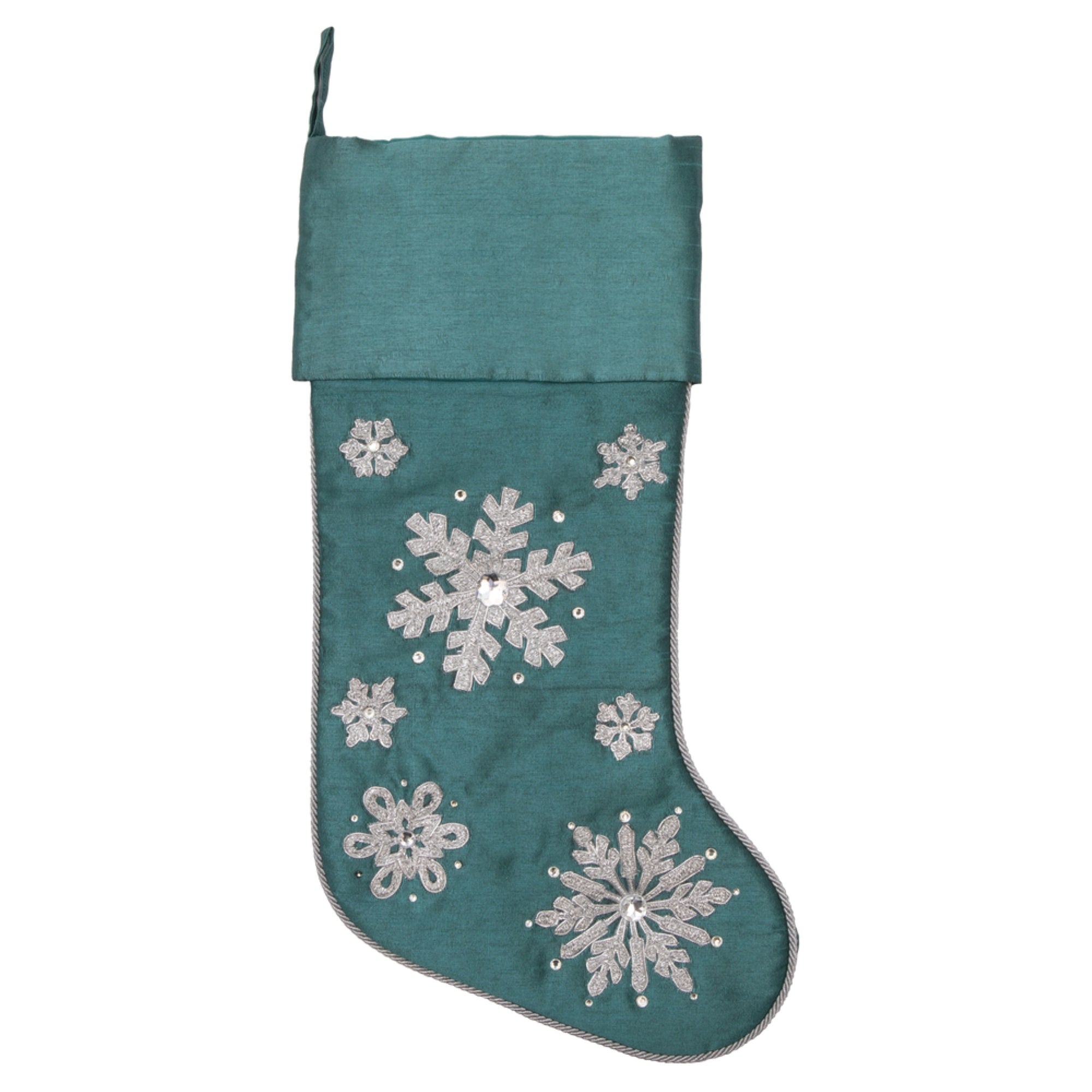 19” Teal Snowflake Stocking