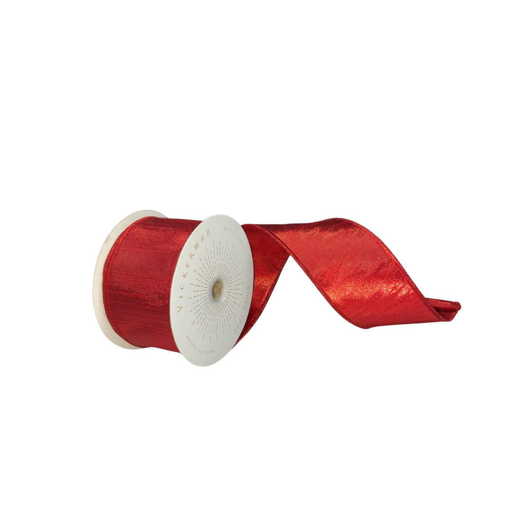 2.5”x10yd Red Metallic Ribbon