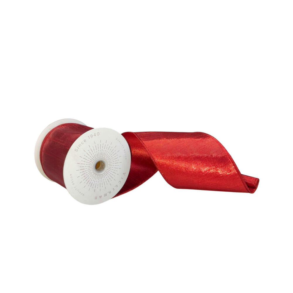 4”x10yd Red Metallic Ribbon