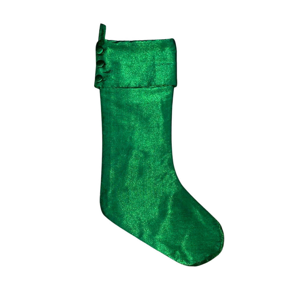 8” x 19” Green Metallic Stocking