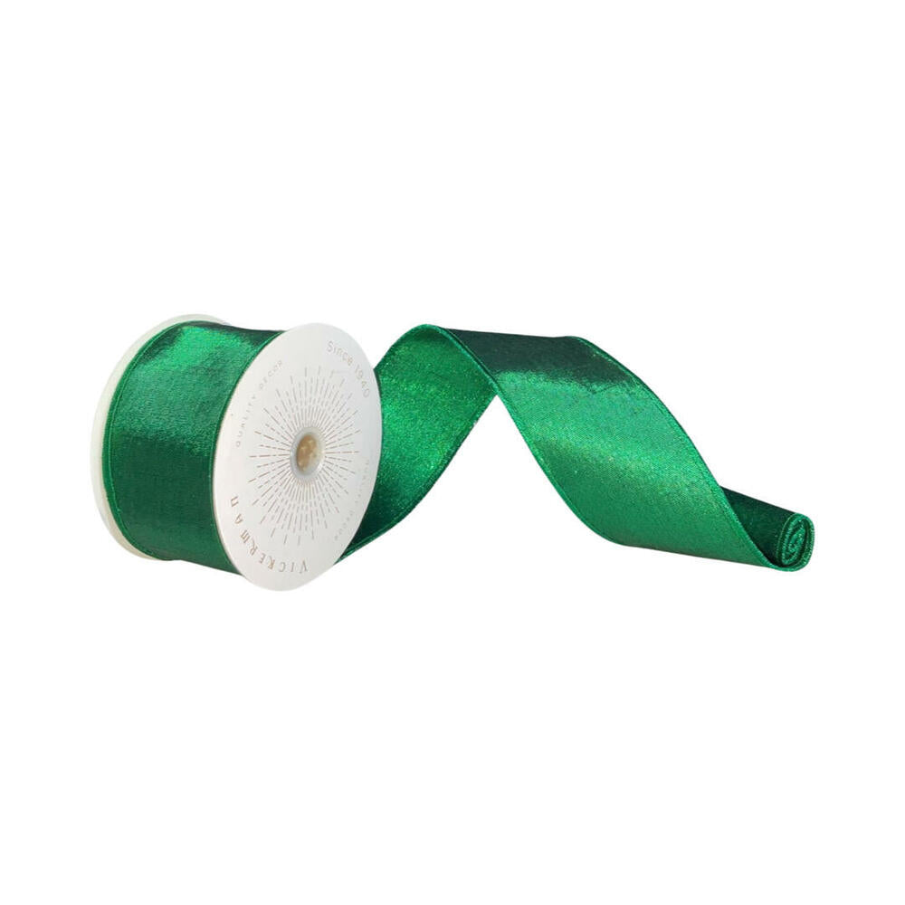 2.5”x10yd Green Metallic Ribbon