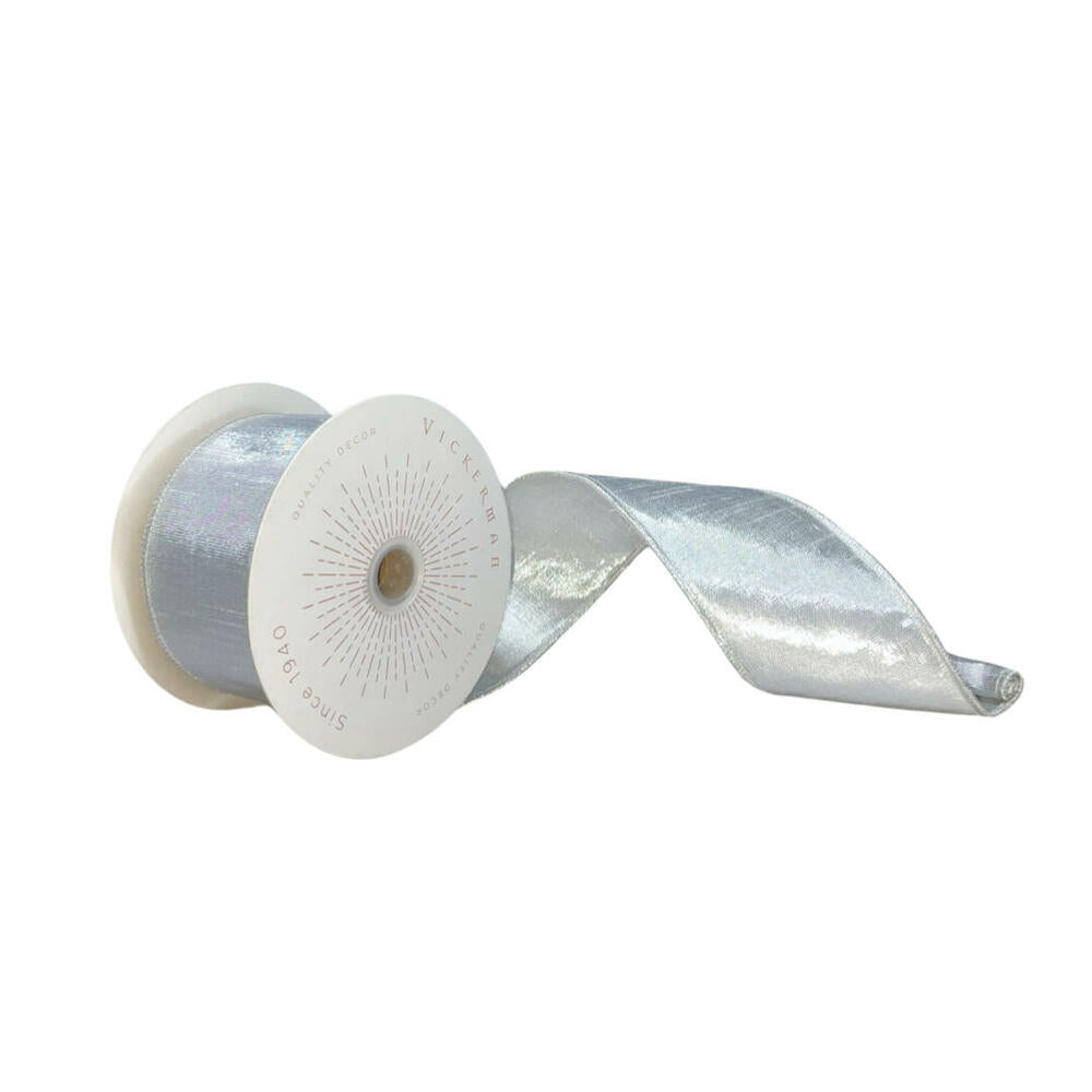 2.5”x10yd Silver Metallic Ribbon