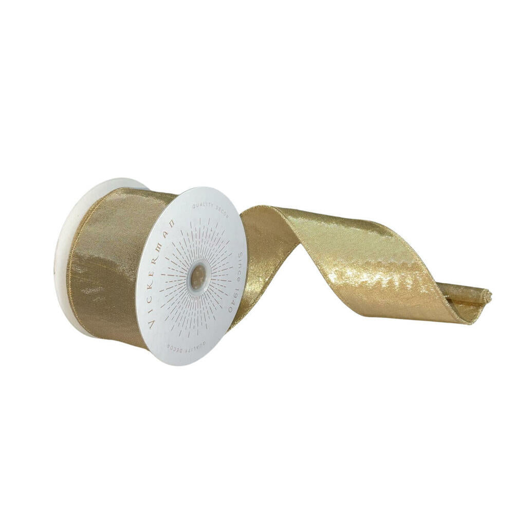2.5”x10yd Gold Metallic Ribbon