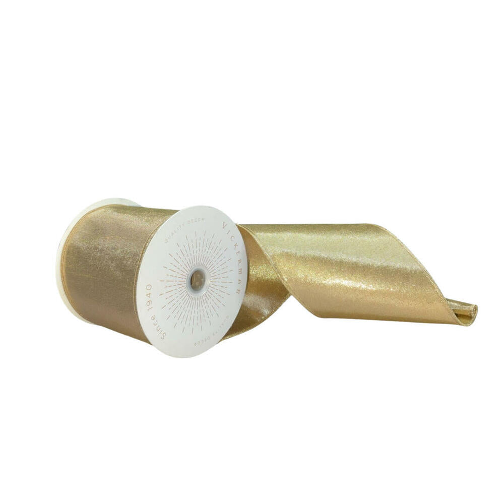 4”x10yd Gold Metallic Ribbon