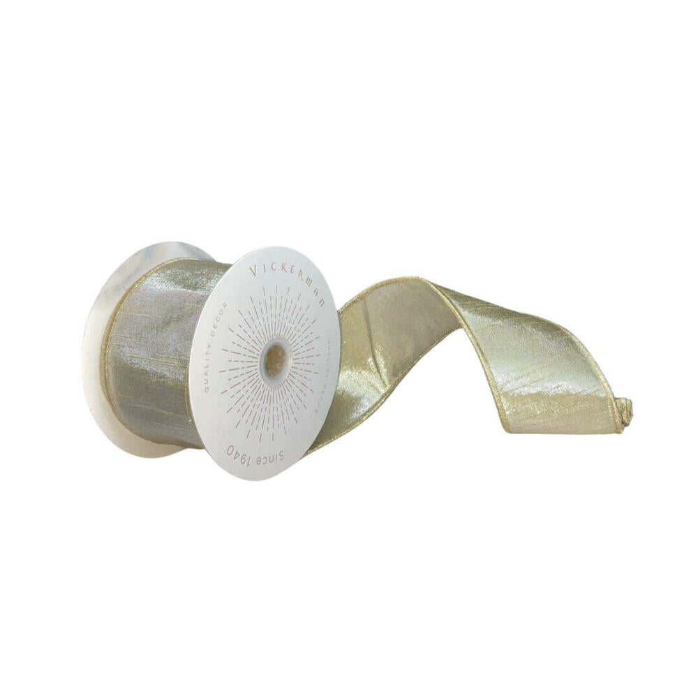 2.5”x10yd Champagne Metallic Ribbon