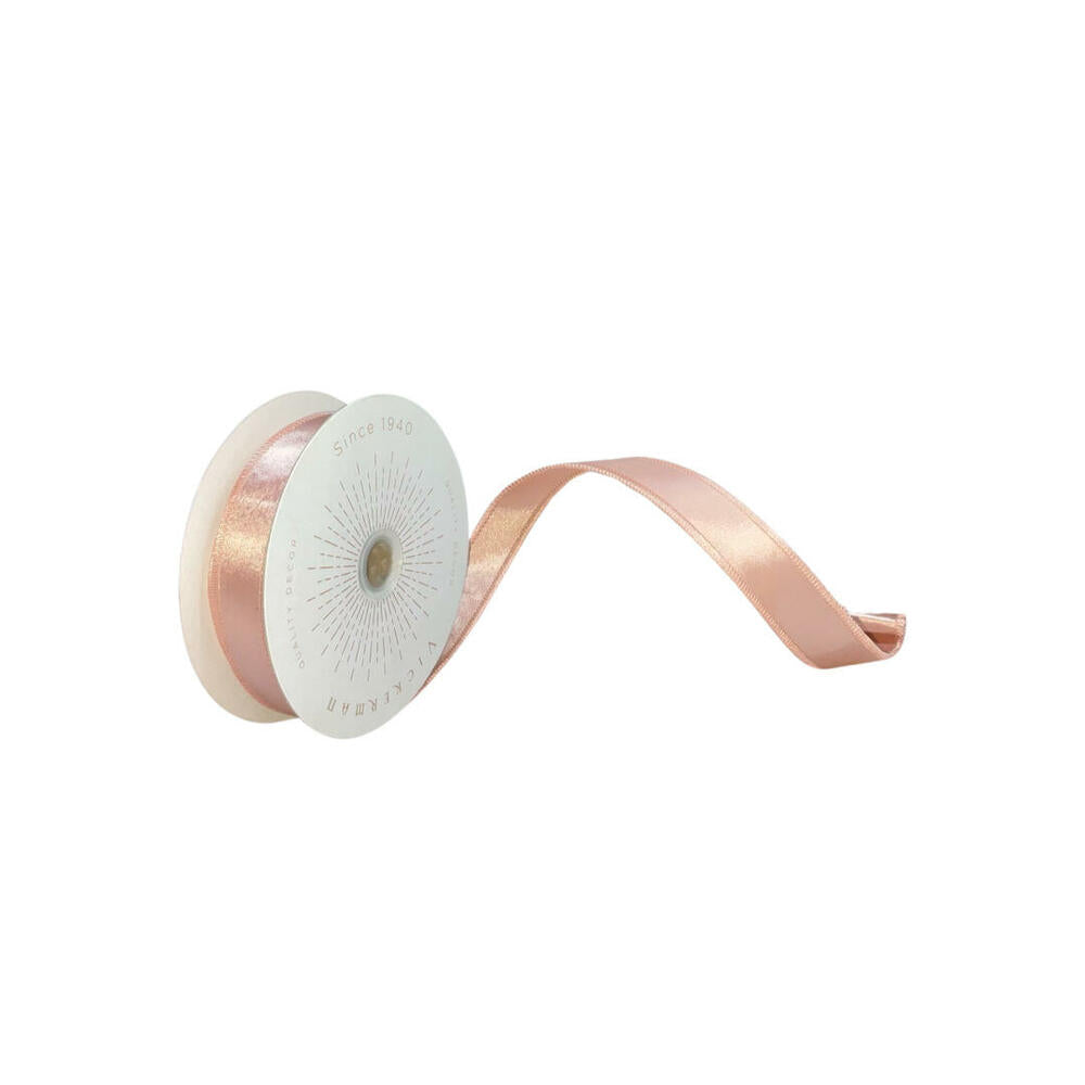 1”x10yd Rose Gold Satin Ribbon