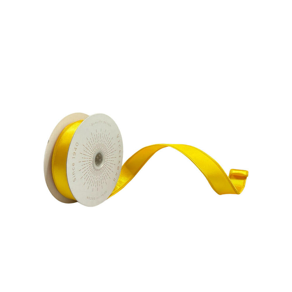 1”x10yd Yellow Satin Ribbon