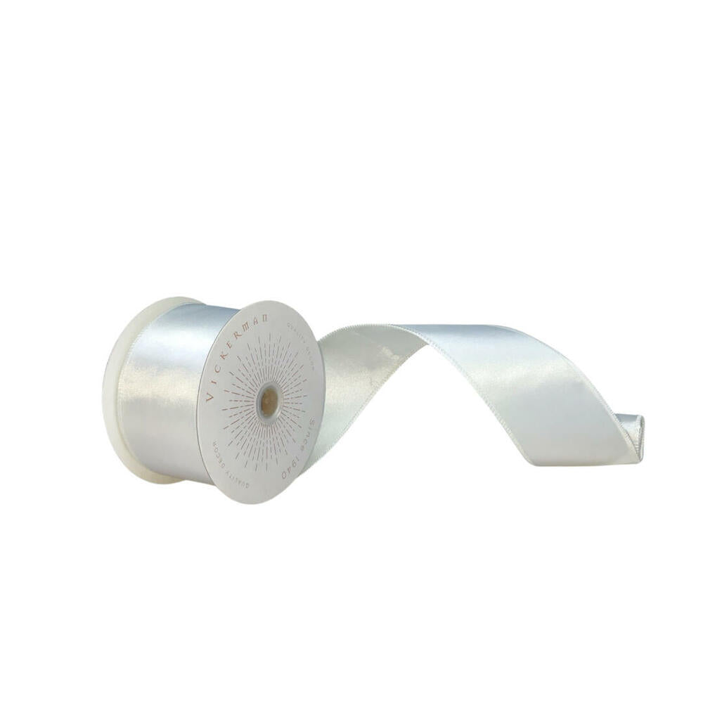 2.5”x10yd White Satin Ribbon