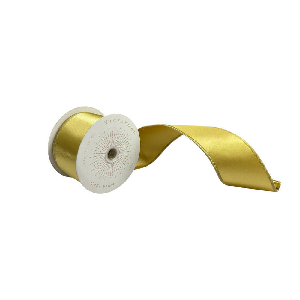 2.5”x10yd Honey Gold Satin Ribbon
