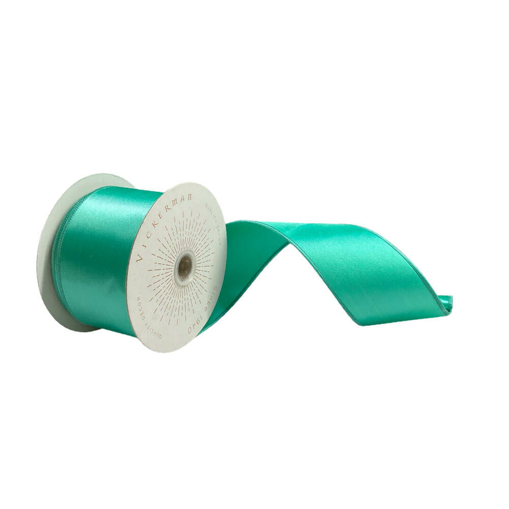2.5”x10yd Teal Satin Ribbon