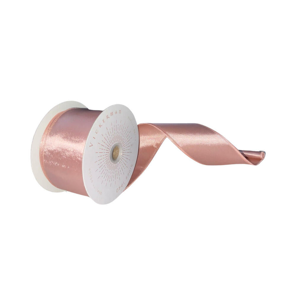 2.5”x10yd Rose Gold Satin Ribbon