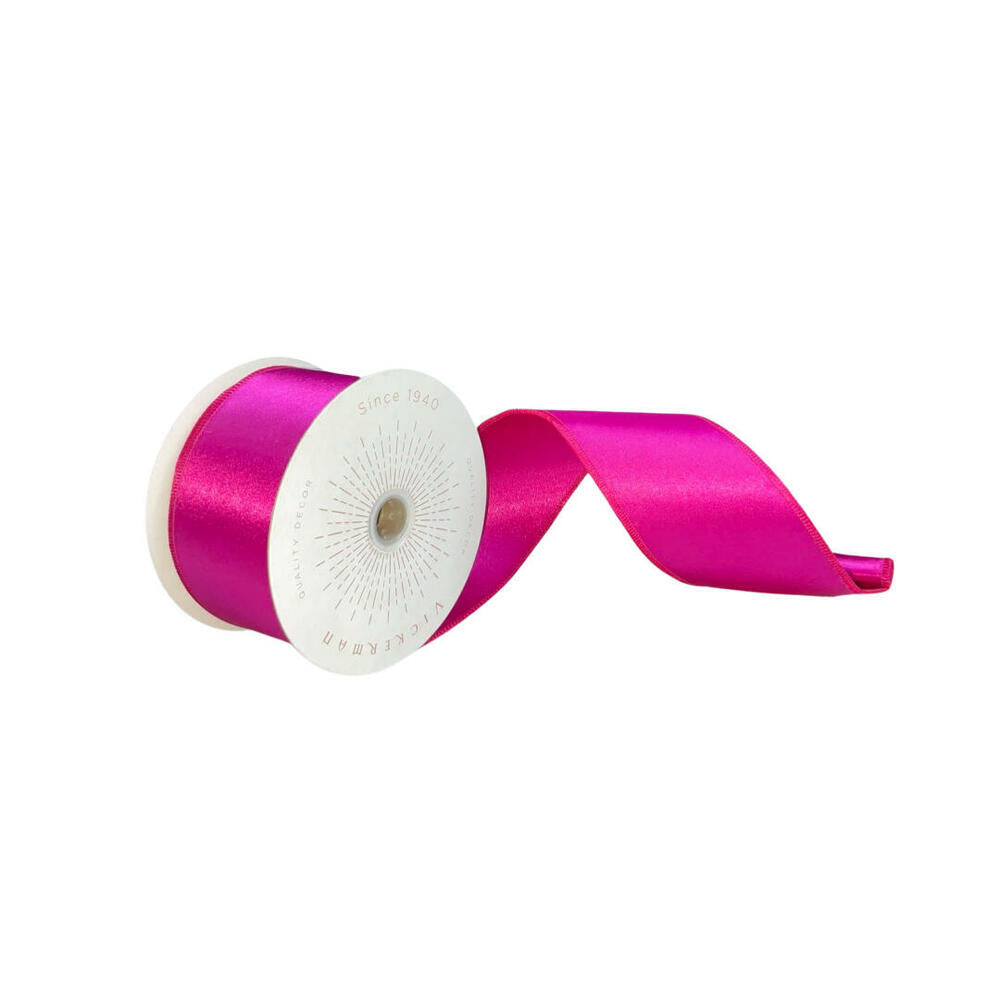 2.5”x10yd Fuchsia Satin Ribbon