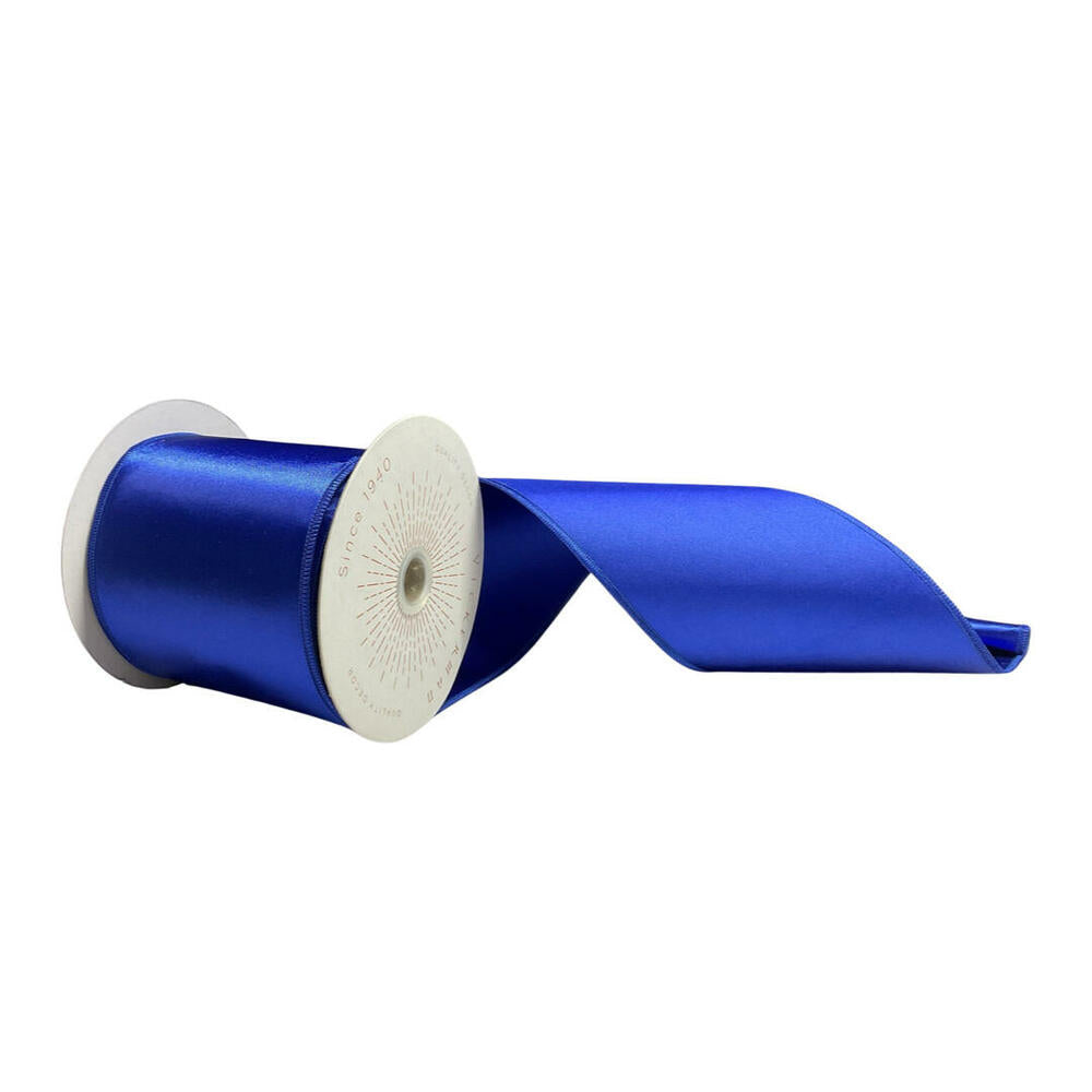 4”x10yd Blue Satin Ribbon