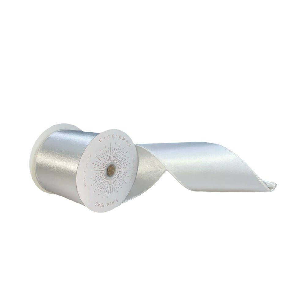 4”x10yd White Satin Ribbon
