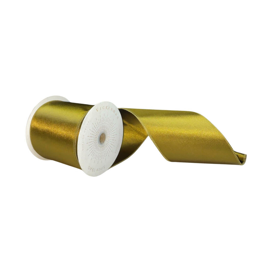 4”x10yd Olive Satin Ribbon