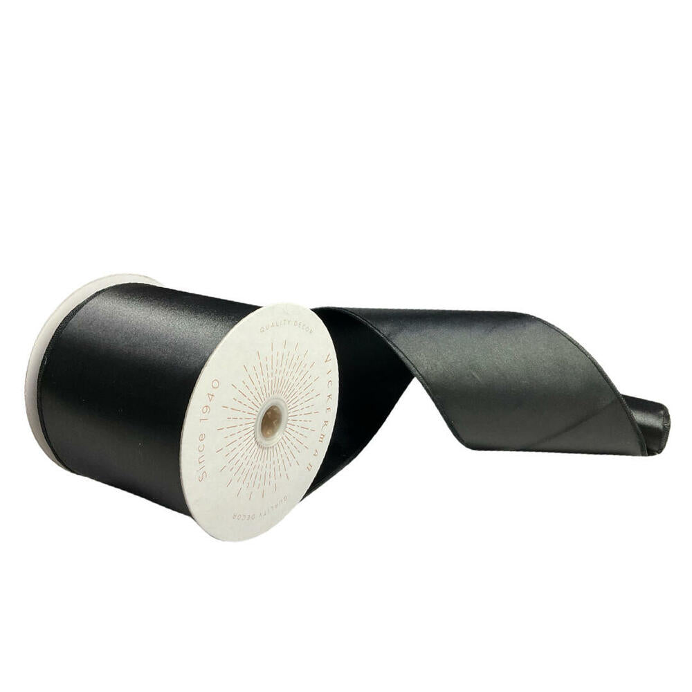 4”x10yd Black Satin Ribbon