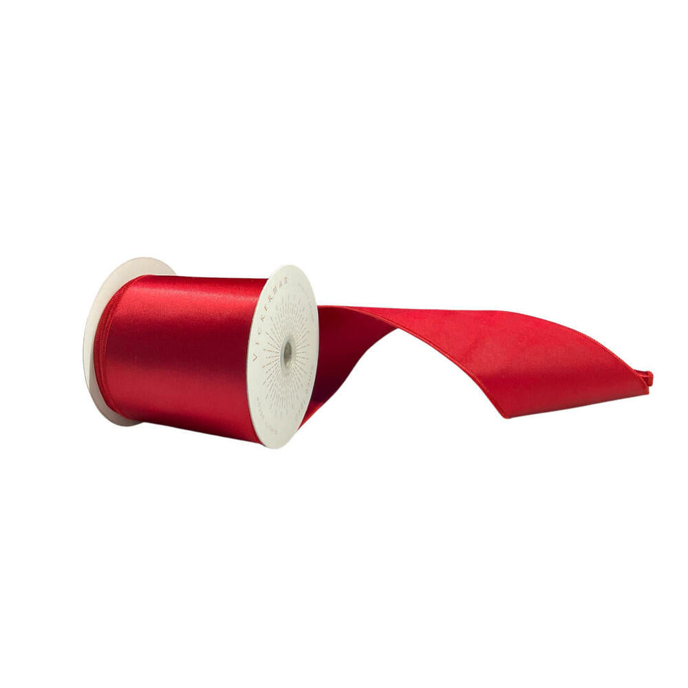 4”x10yd Crimson Satin Ribbon