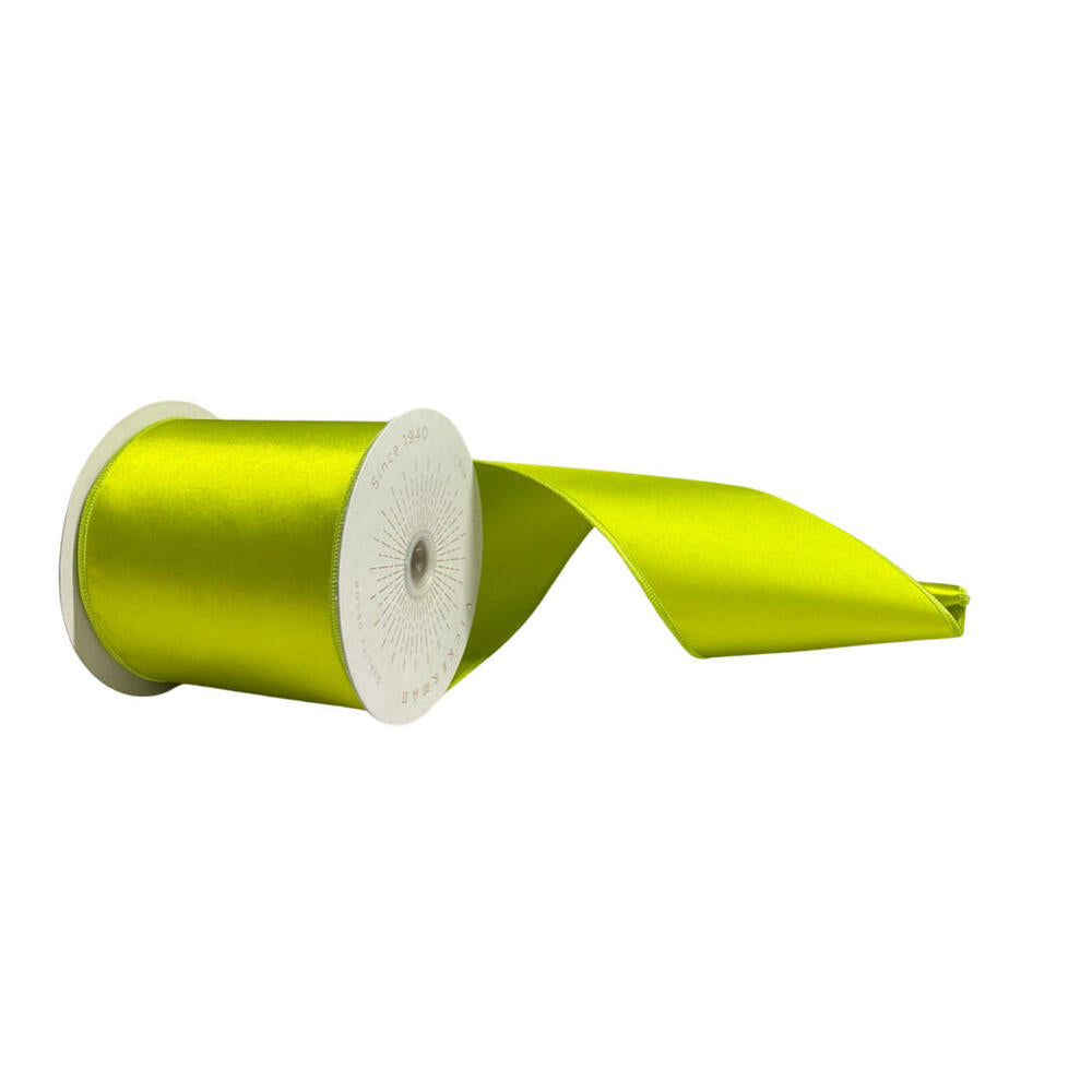 4”x10yd Lime Satin Ribbon