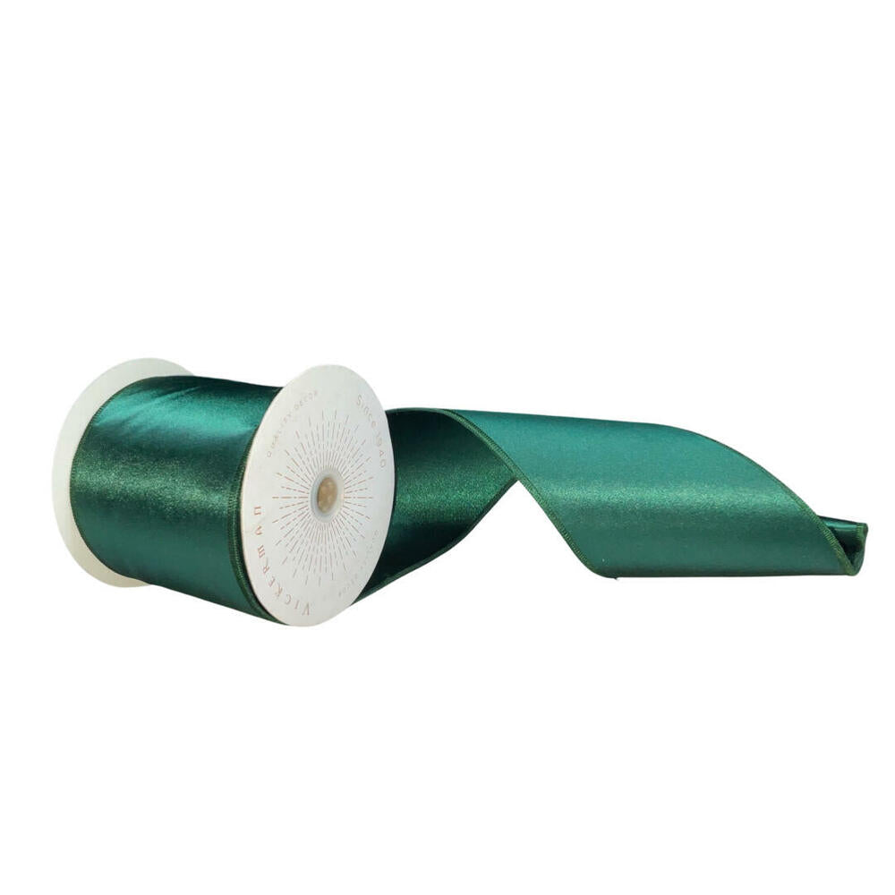4”x10yd Midnight Green Satin Ribbon