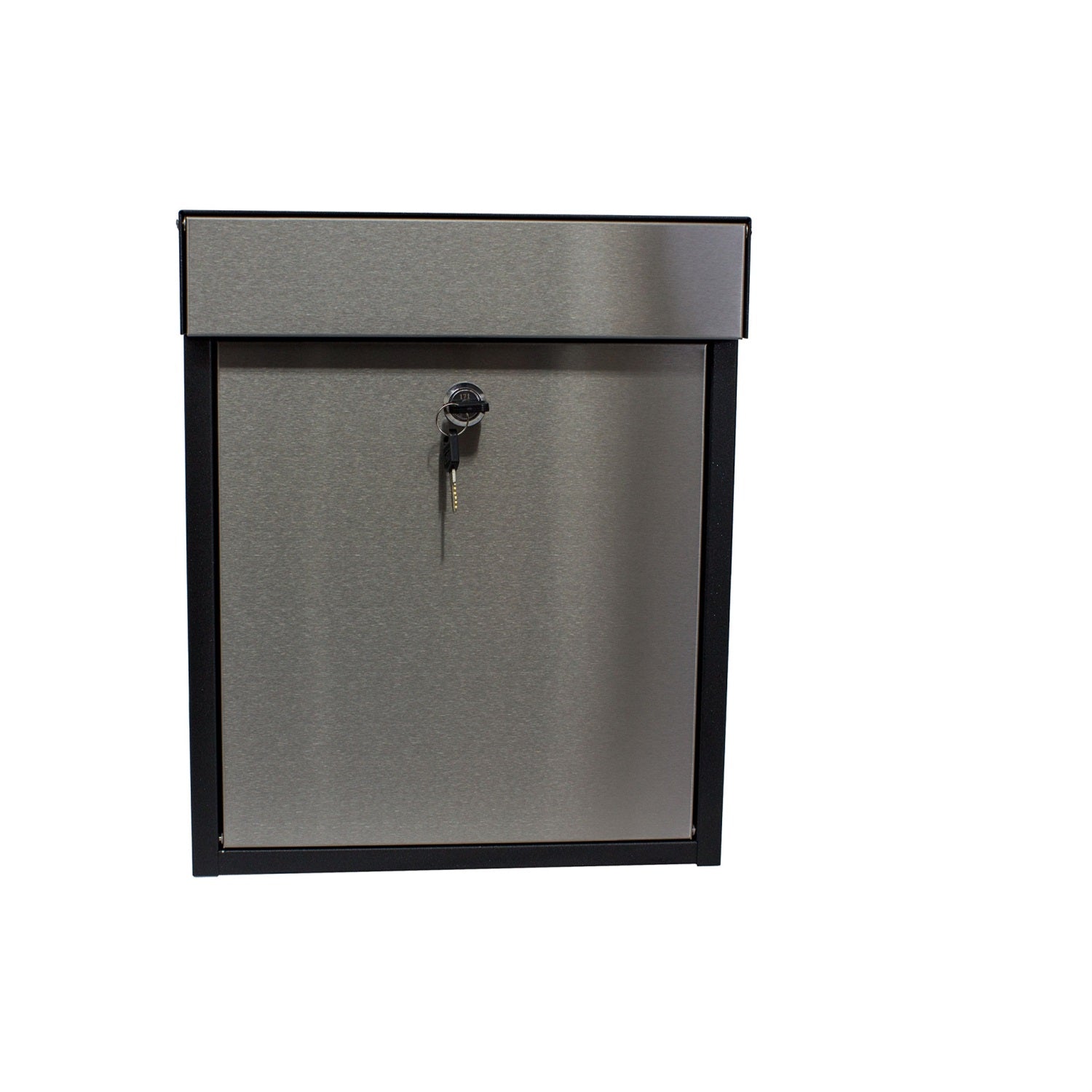 Woodlake Locking Mailbox, Black/Stainless Steel