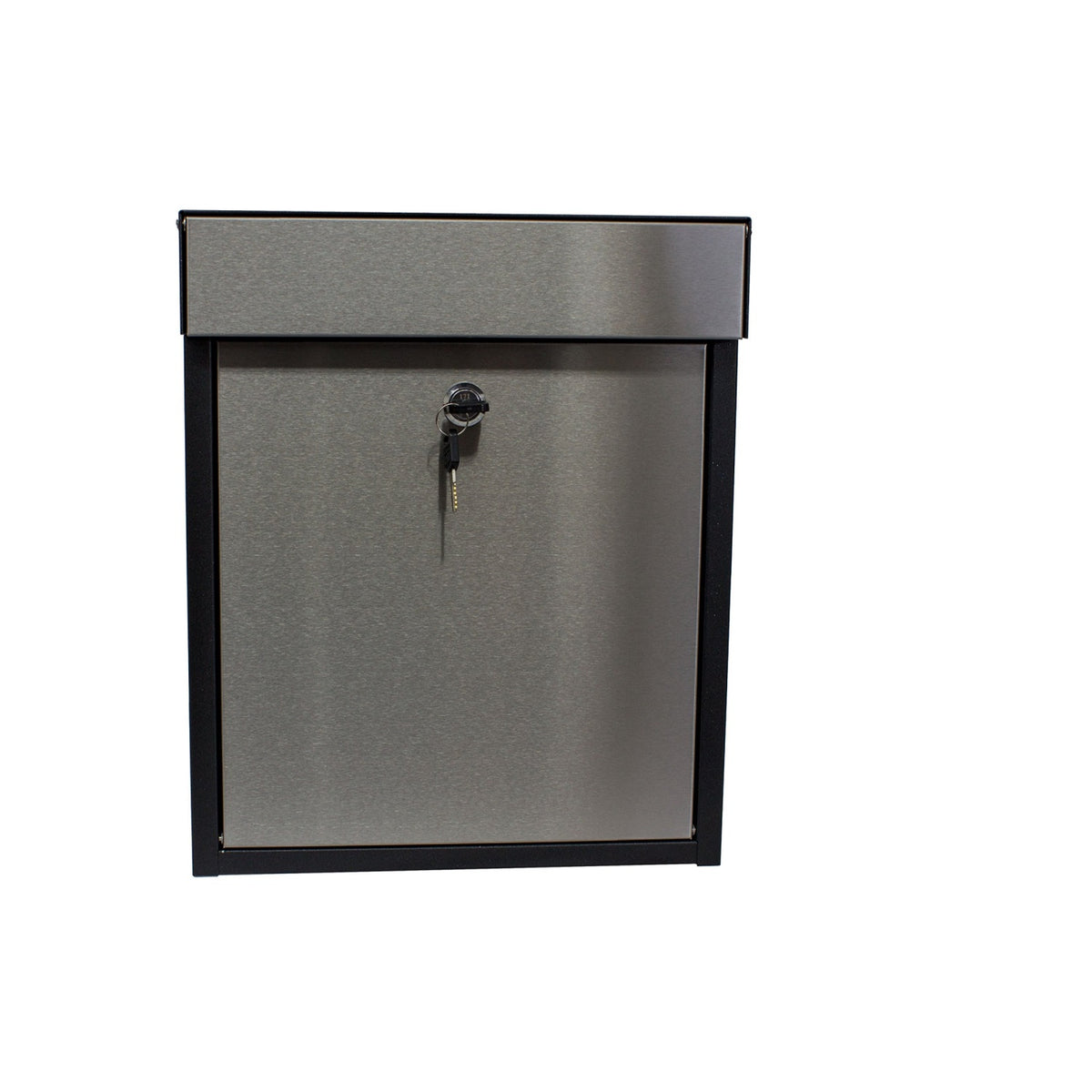 Woodlake Locking Mailbox, Black/Stainless Steel