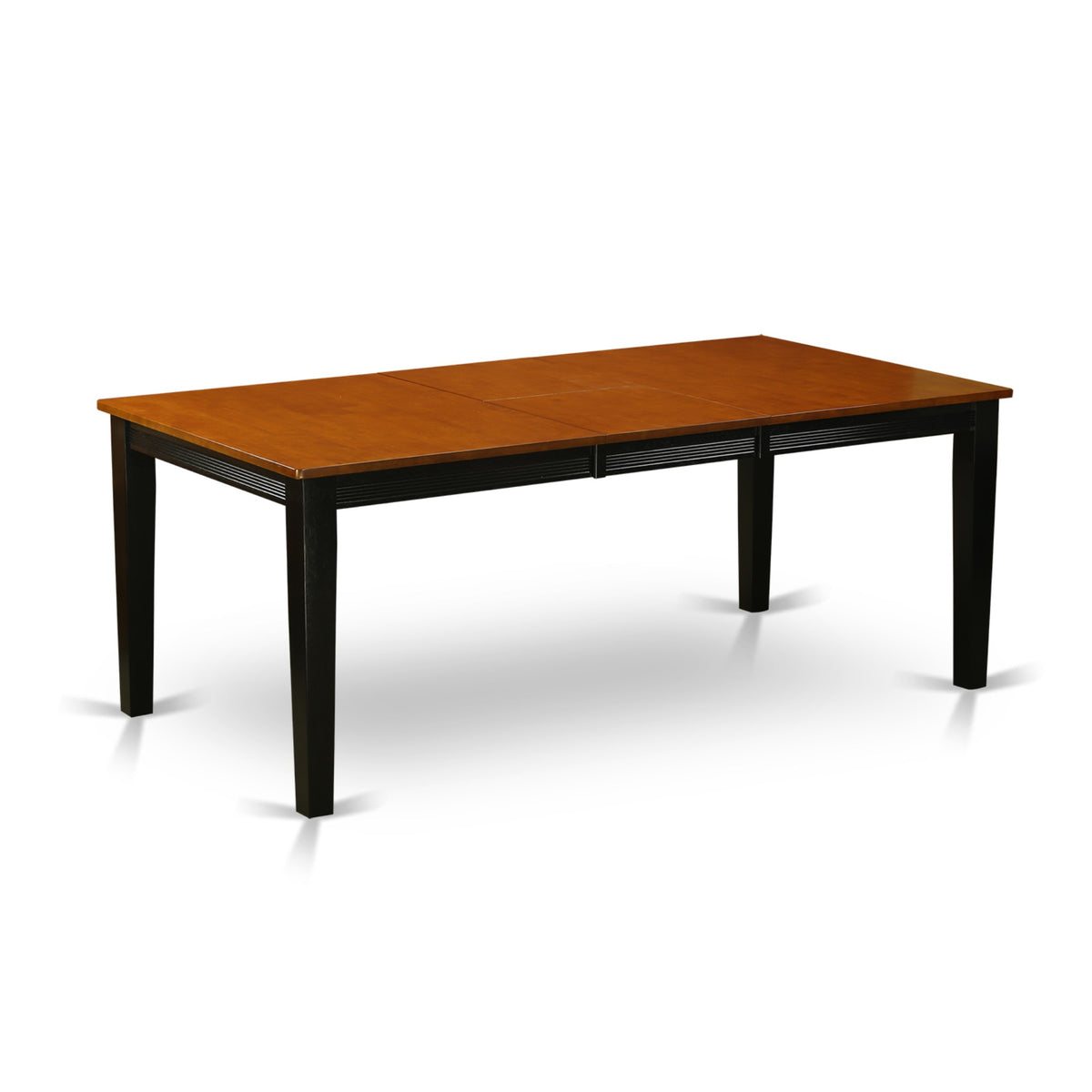 5 Pc Dining Set - Rectangular Table With 4 Wooden Chairs - Butterfly Leaf - Black & Cherry Finish