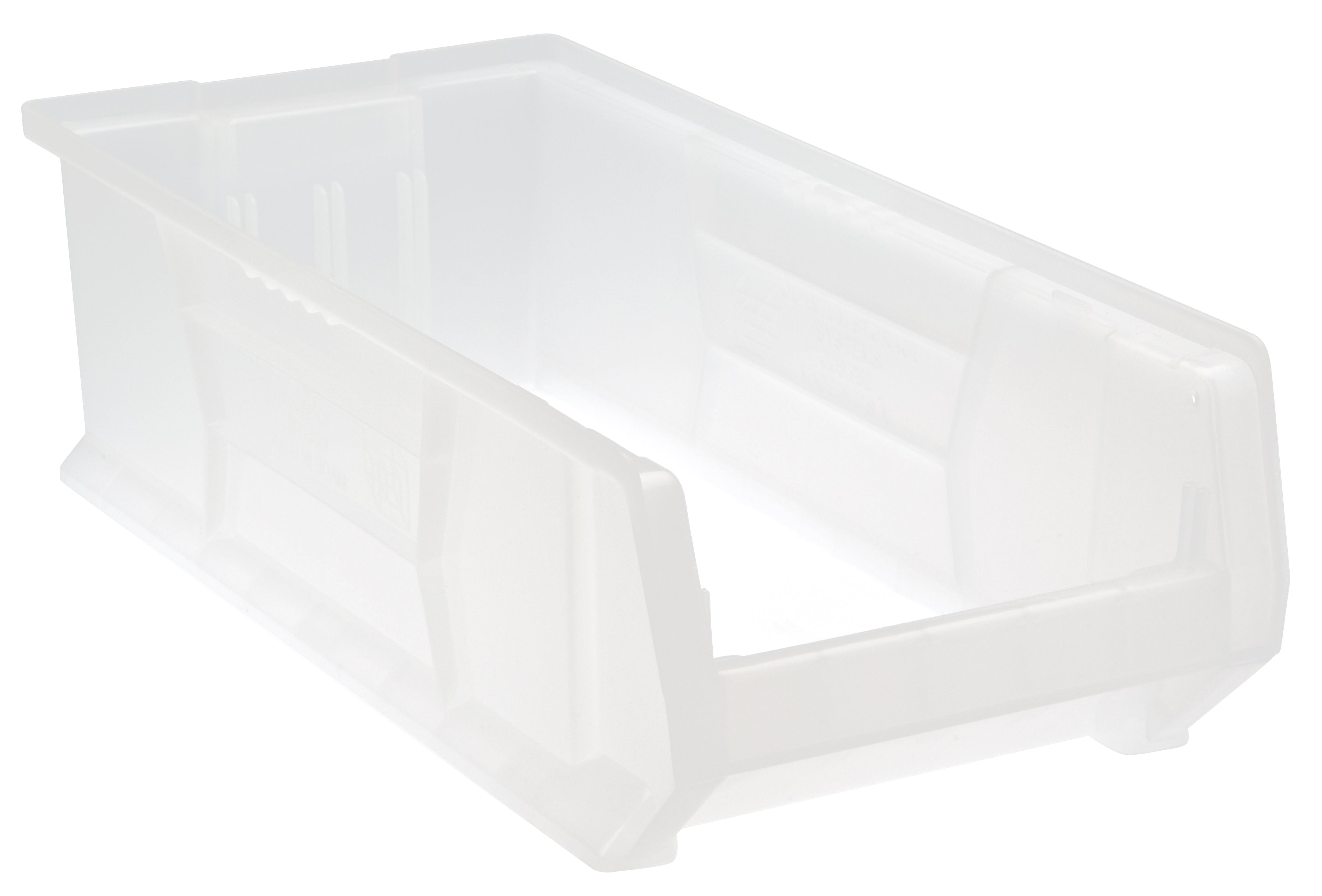 Hulk 24" Container, 23-7/8"L x 11"W x 7"H, stackable, polypropylene, clear, Made in USA, case of 4