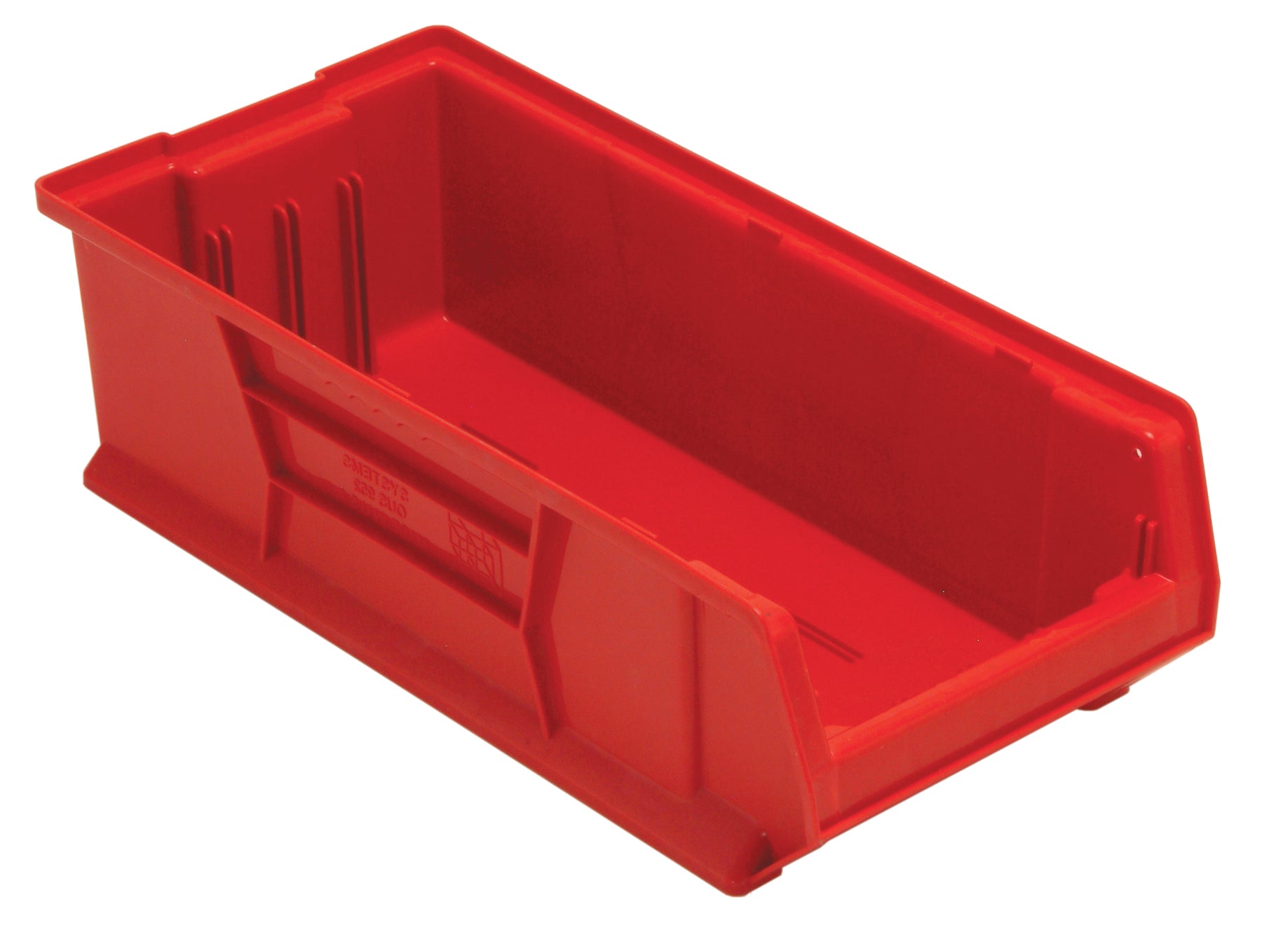 Hulk 24" Container, 23-7/8"L x 11"W x 7"H, stackable, polypropylene, red, Made in USA, case of 4