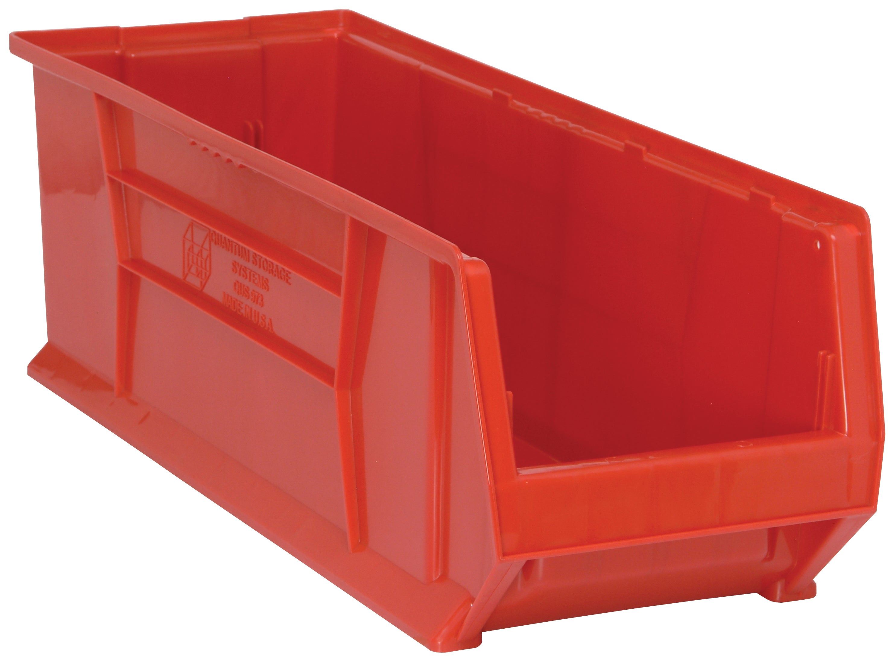Hulk 30" Container, 29-7/8"L x 11"W x 10"H, stackable, polypropylene, red, Made in USA, case of 4