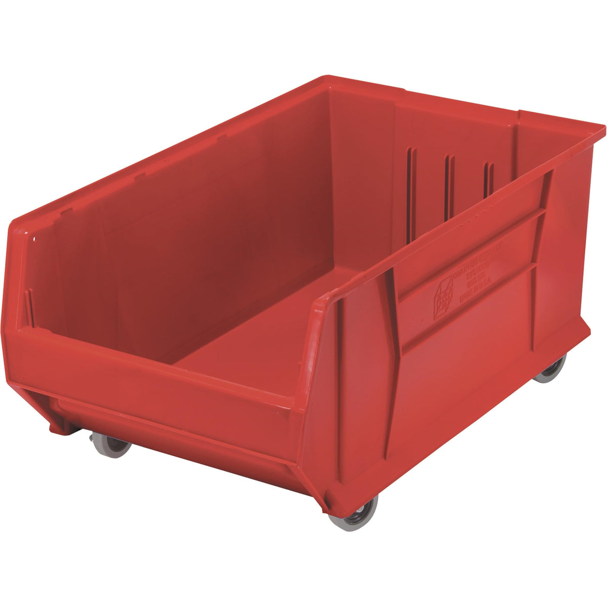 Hulk 30 Container, Mobile, 29-7/8L X 18-1/4W X 15H, Stackable, Polypropylene, Red, Made In Usa