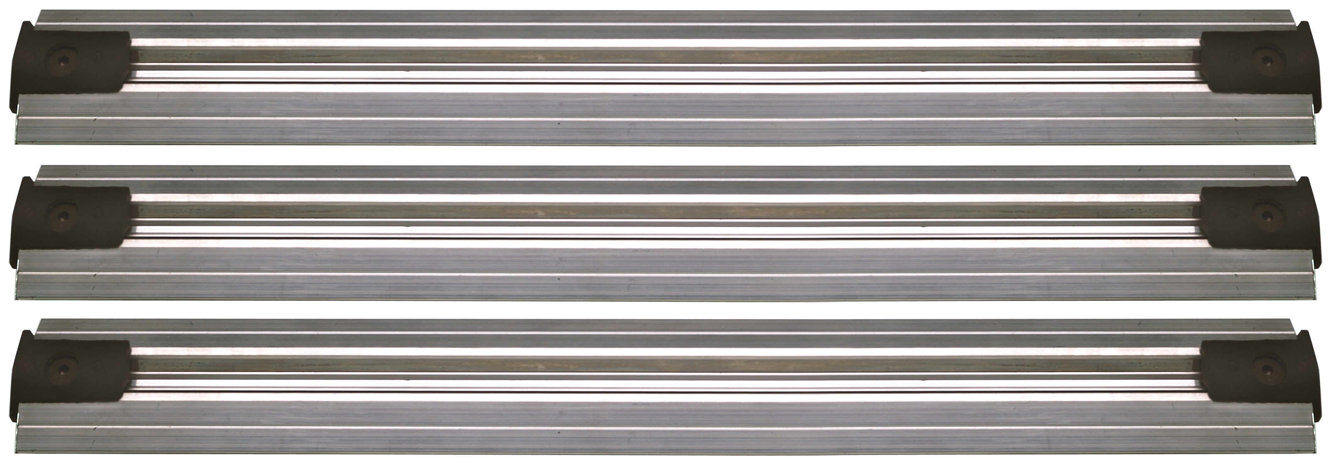 Double Unit Floor Track Assembly Kit, includes: (3) 14' v-groove aluminum tracks, (2) end stop kit and hardware, NSF approved, Made in USA