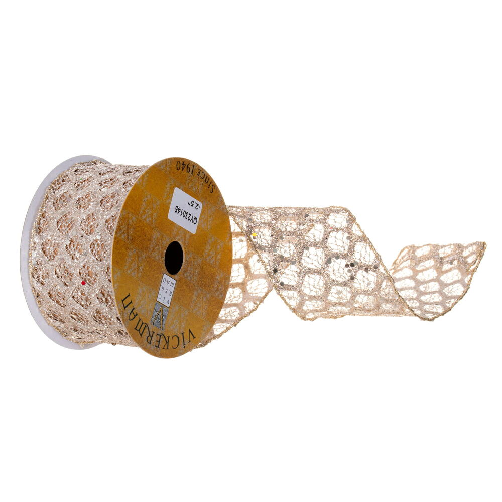 2.5”X10Y Champ Glittr Sequin Net Ribbon