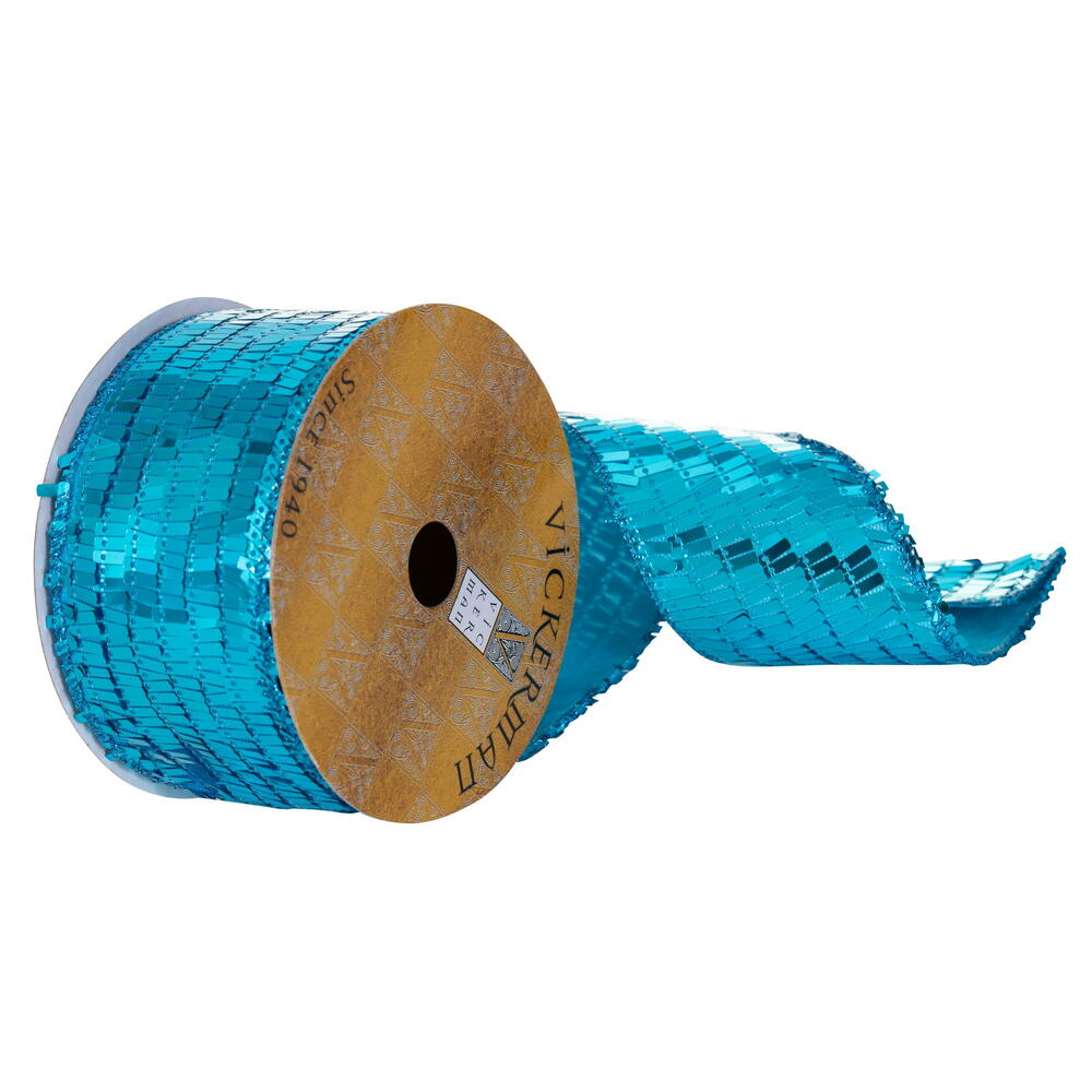 2.5X10Y Turquse Rectangle Sequin Ribbon