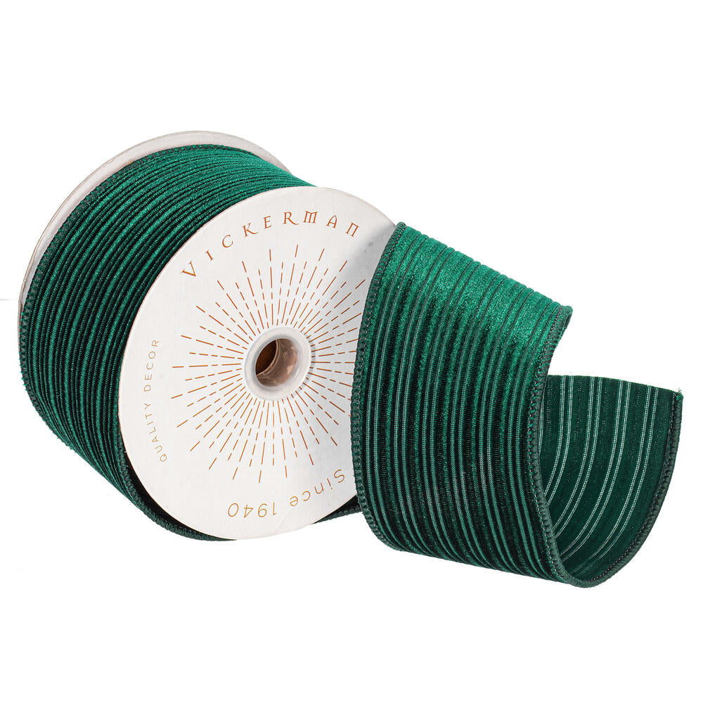 2.5”x10yd Emerald Velvet Lined Satin