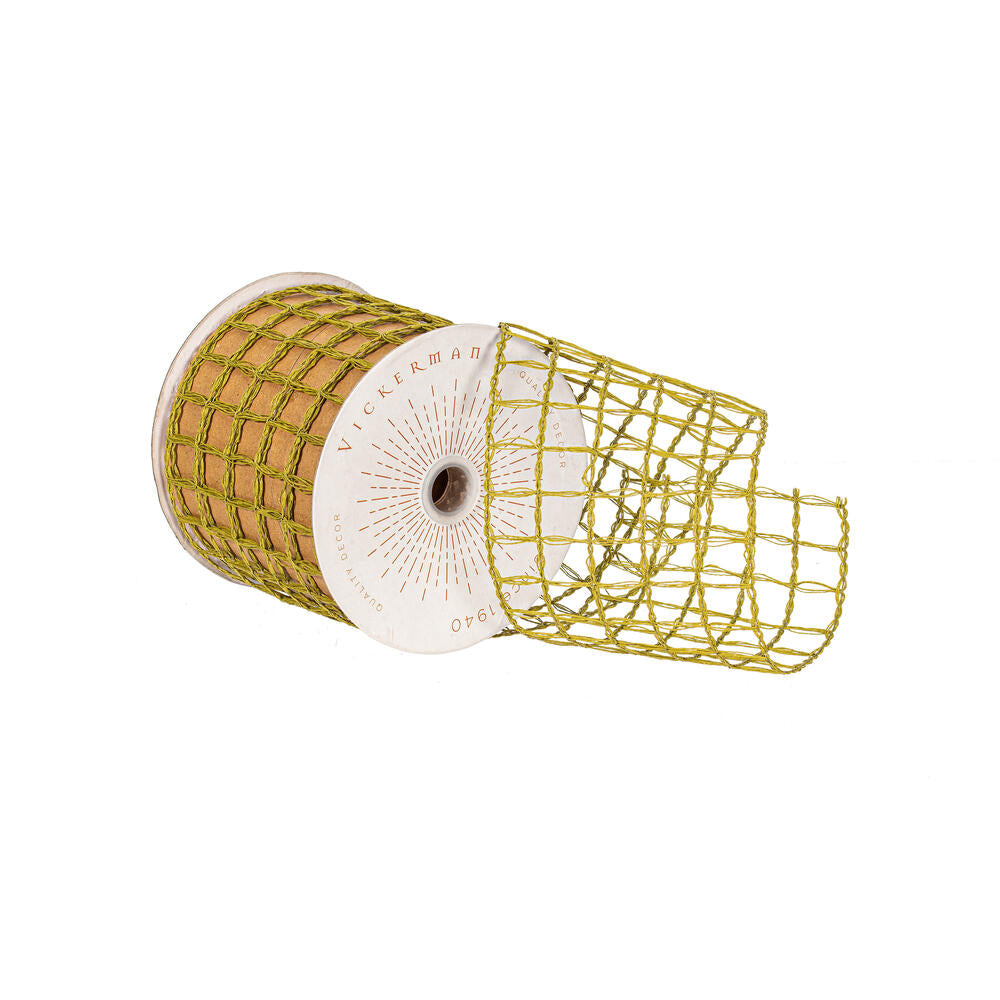 3.75”x10yd Moss Green Thin Grid Wired