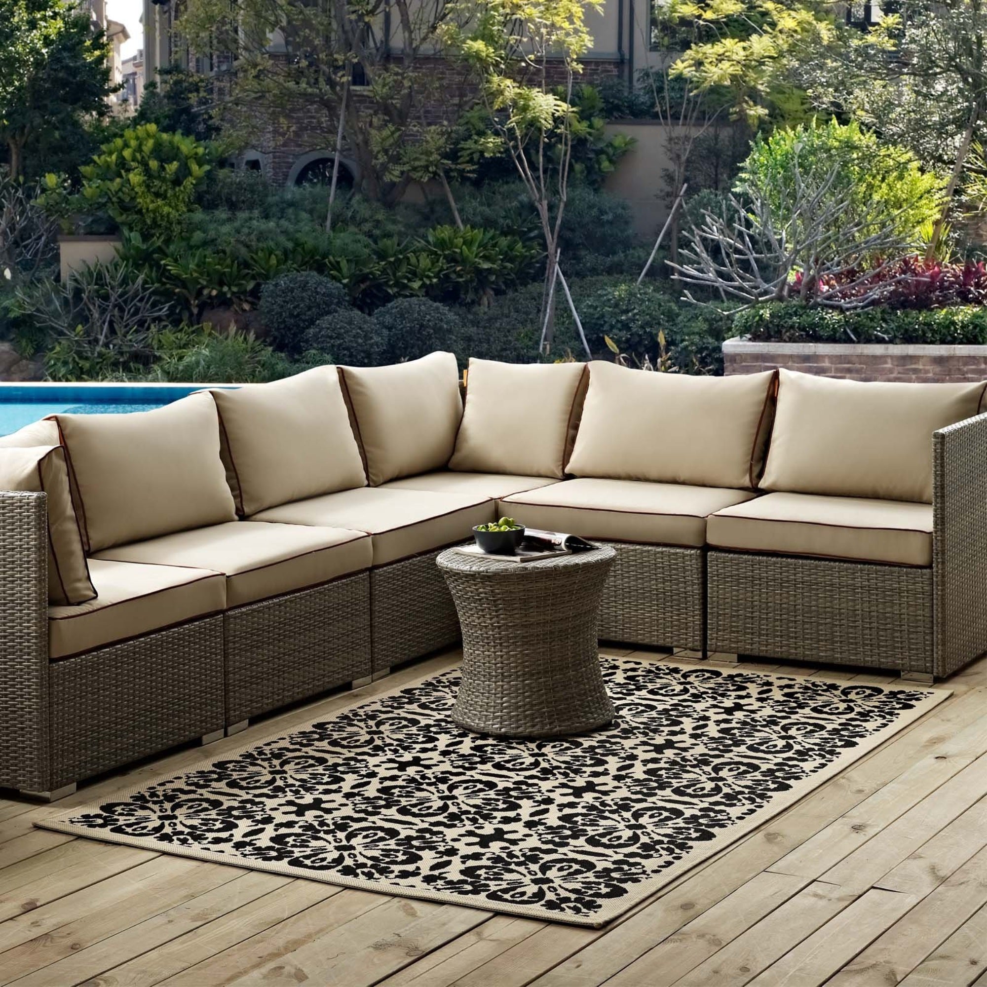 Yardlio Ariana Vintage Floral Trellis Rug - Stylish, Durable, Indoor/Outdoor