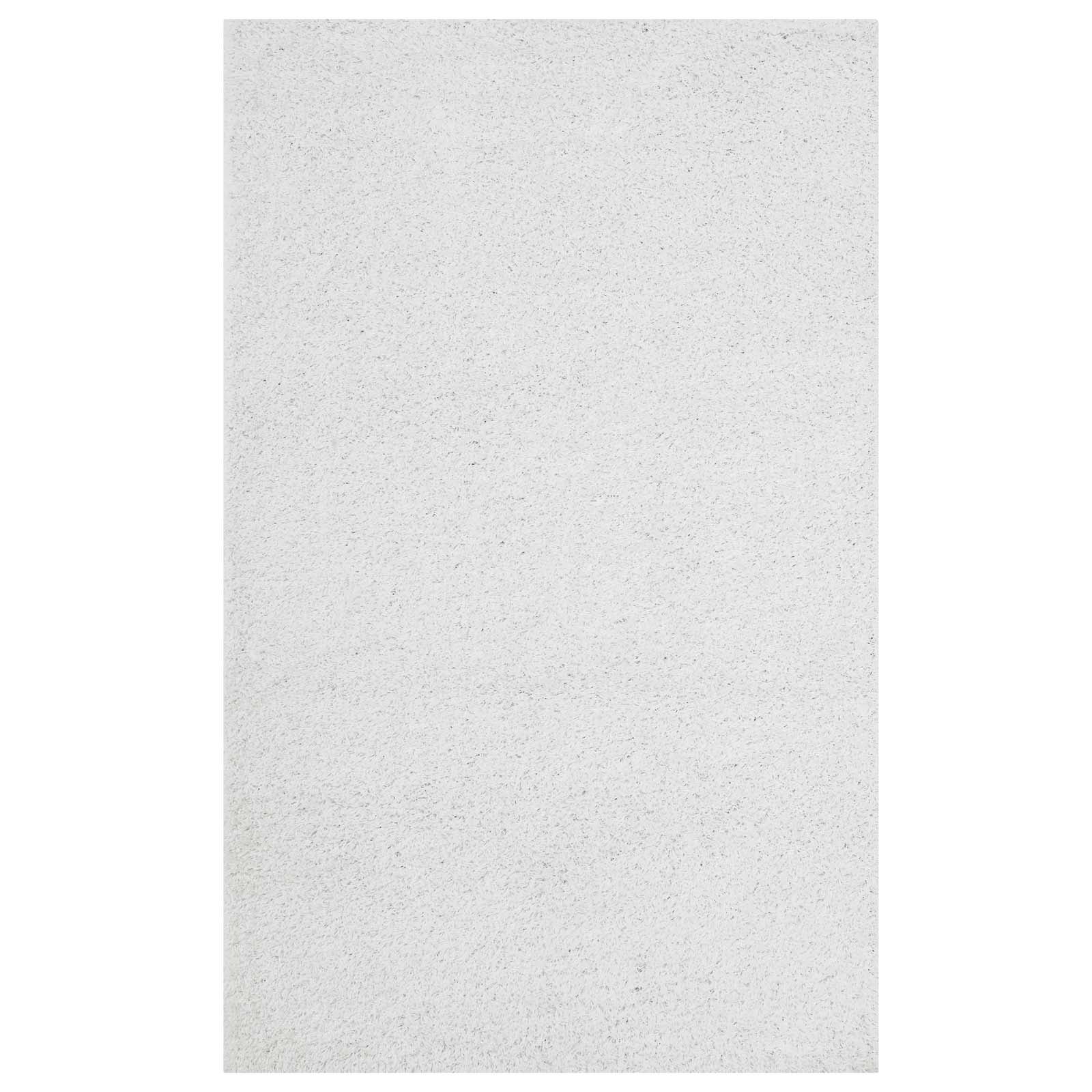 Enyssa Solid 5X8 Shag Area Rug - Ivory White