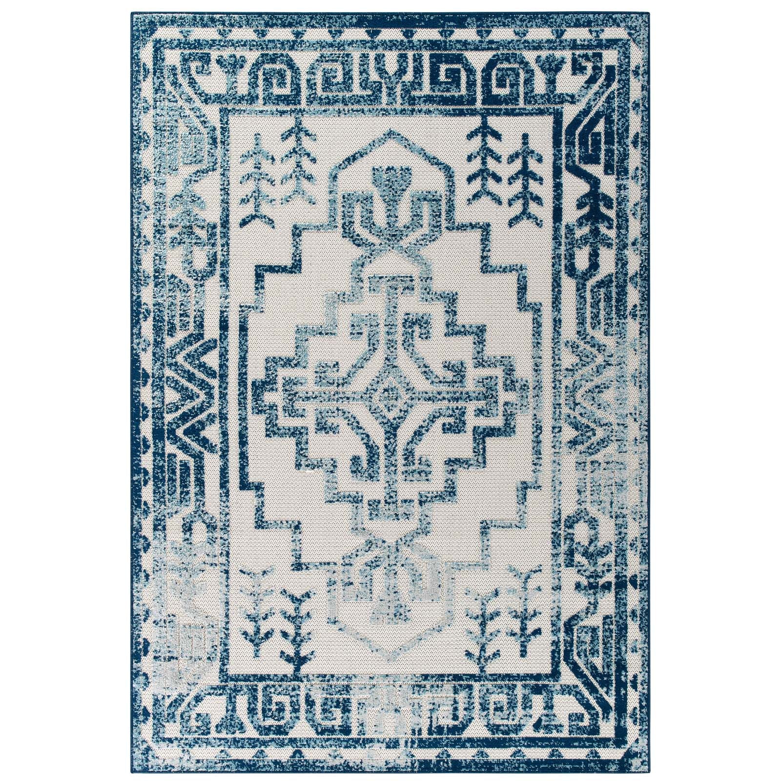 Casafoyer Nyssa Distressed Geometric Southwestern Aztec Indoor/Outdoor Area Rug - Versatile, Stylish, And Durable